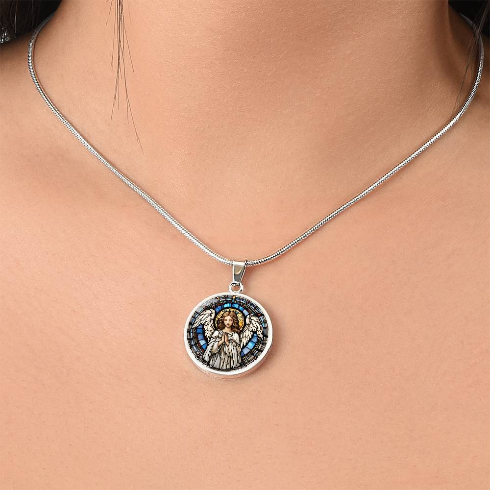 Engraved Angel Necklace - Unique Personalized JewelryEnchanting Angel Engraved Necklace - Perfect for Any Occasion-[Heartfelt Family Gift]