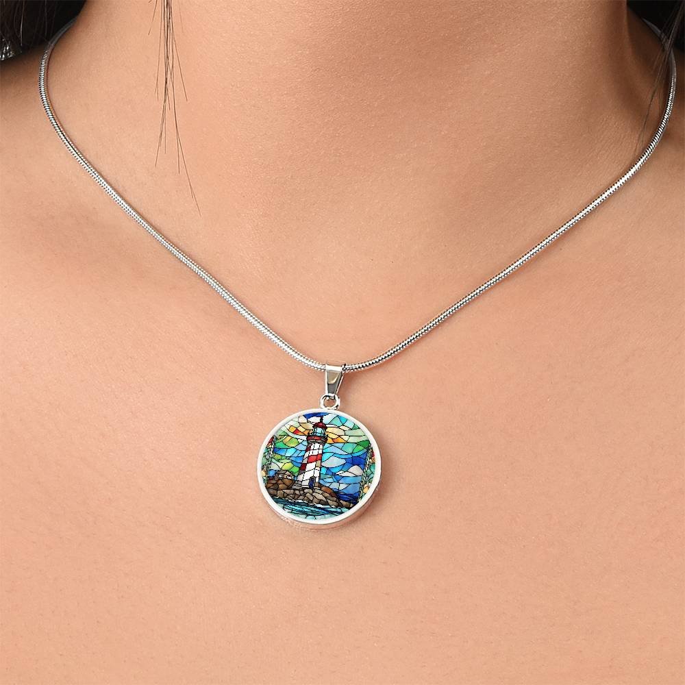 Lighthouse Engraved Necklace-[Heartfelt Family Gift]