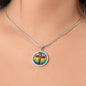 Stained Glass Style Cross Necklace
