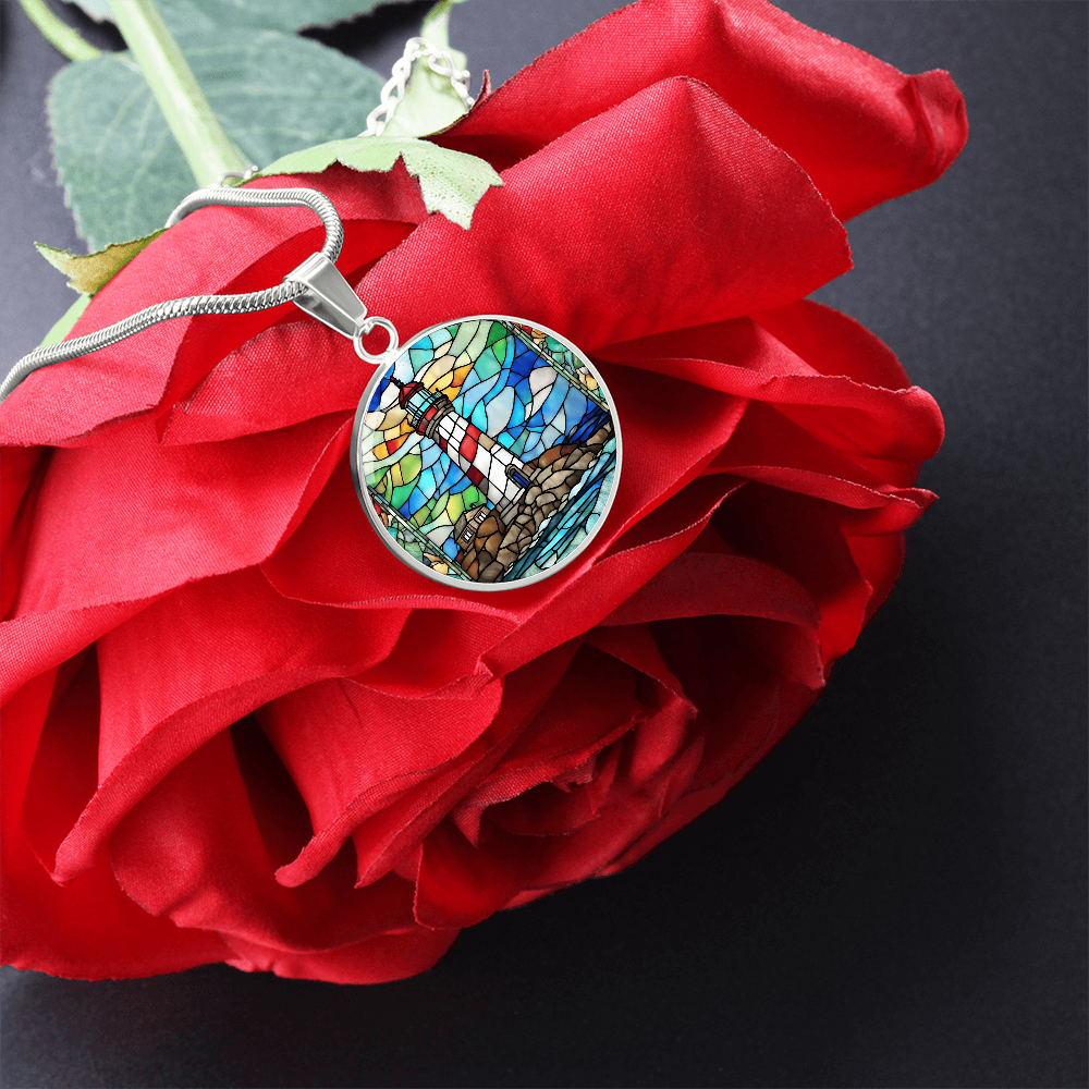 Lighthouse Engraved Necklace-[Heartfelt Family Gift]