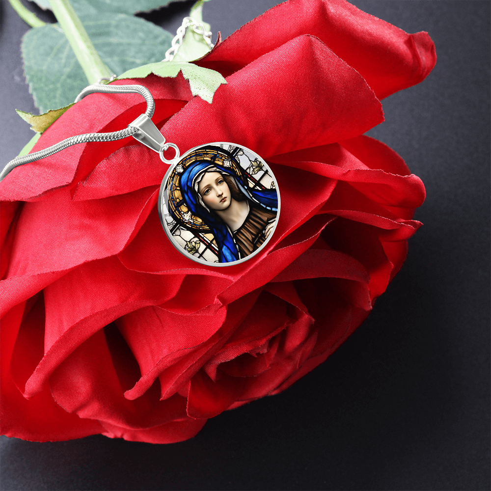 Virgin Mary Engraved Necklace - Religious Jewelry for Women-[Heartfelt Family Gift]