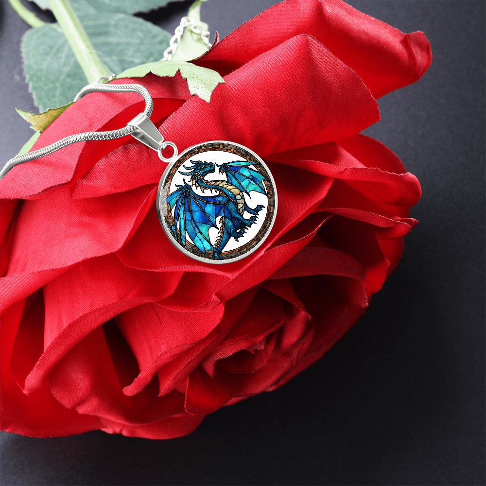 Blue Dragon Engraved Necklace - Elegant and Unique Pendant for Men and Women-[Heartfelt Family Gift]