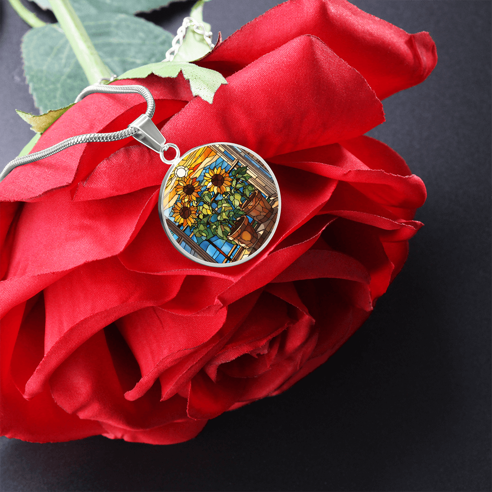 Engraved Sunflower Necklace - Perfect Gift for Her Eco-Friendly Jewelry-[Heartfelt Family Gift]