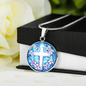Floral Engraved Cross Necklace