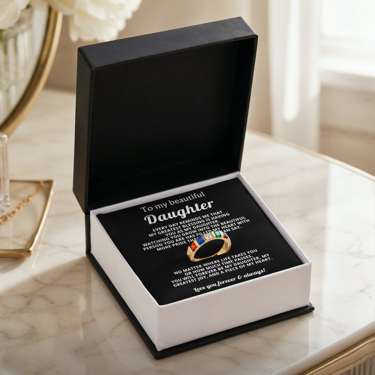 Daughter Stackable Birthstone Ring