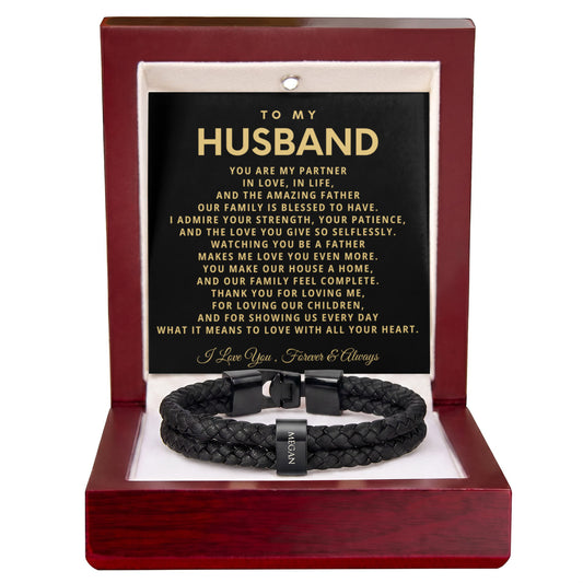 To My Husband Personalized Name Bracelet