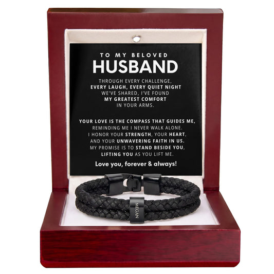 Husband Personalized Name Bead Bracelet