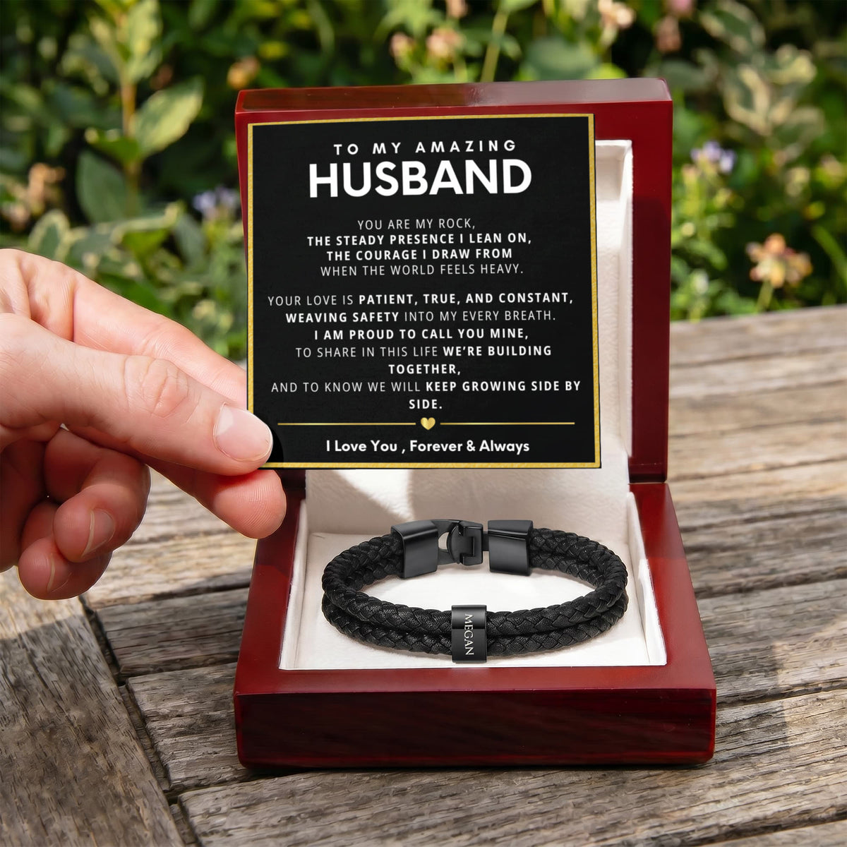 To My Amazing Husband Personalized Name Bead Bracelet