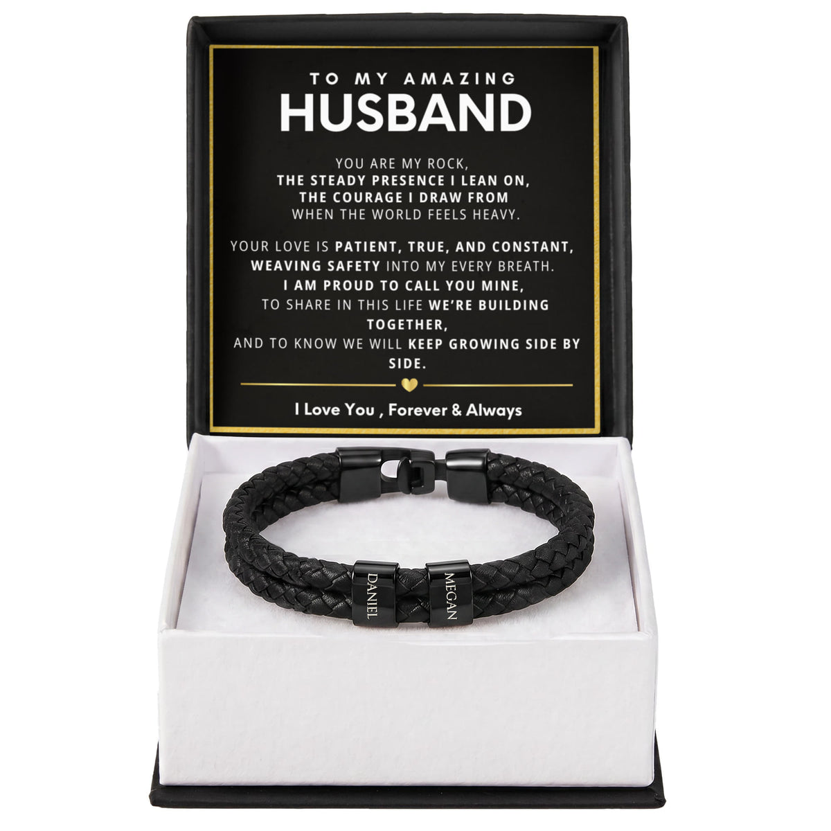 To My Amazing Husband Personalized Name Bead Bracelet