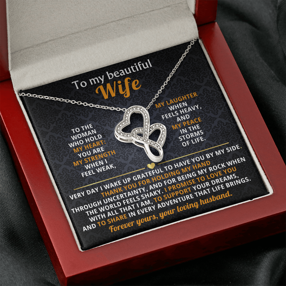 To My Wife Heart to Heart Necklace Gift
