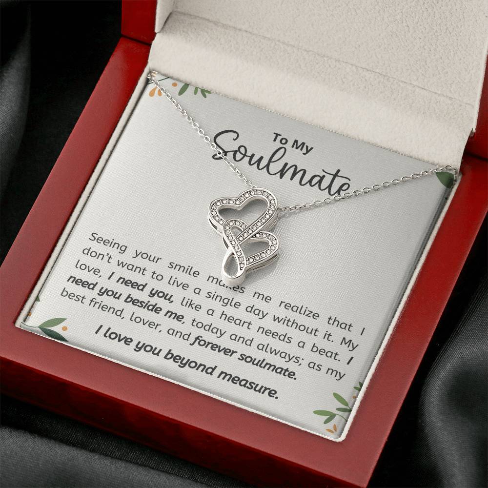 Soulmate Heart to Heart Necklace Gift-[Heartfelt Family Gift]