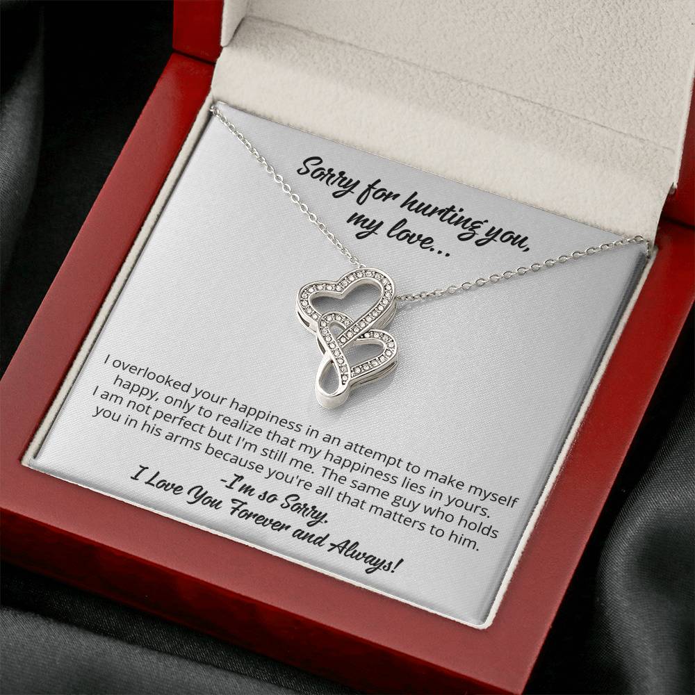 Sorry for hurting you heart to heart necklace apology gift