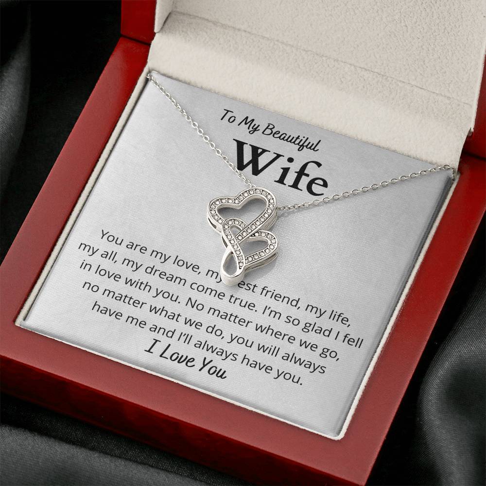 Wife Heart to Heart Necklace Gift-[Heartfelt Family Gift]