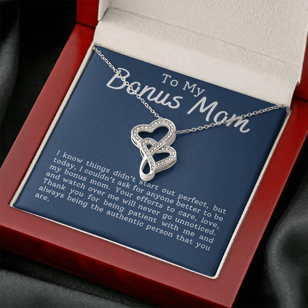 Bonus Mom Heart to Heart Necklace Gift-[Heartfelt Family Gift]