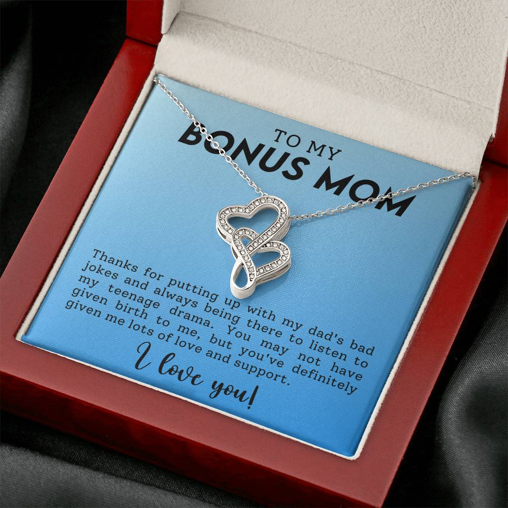 Bonus Mom Heart to Heart Necklace Gift-[Heartfelt Family Gift]