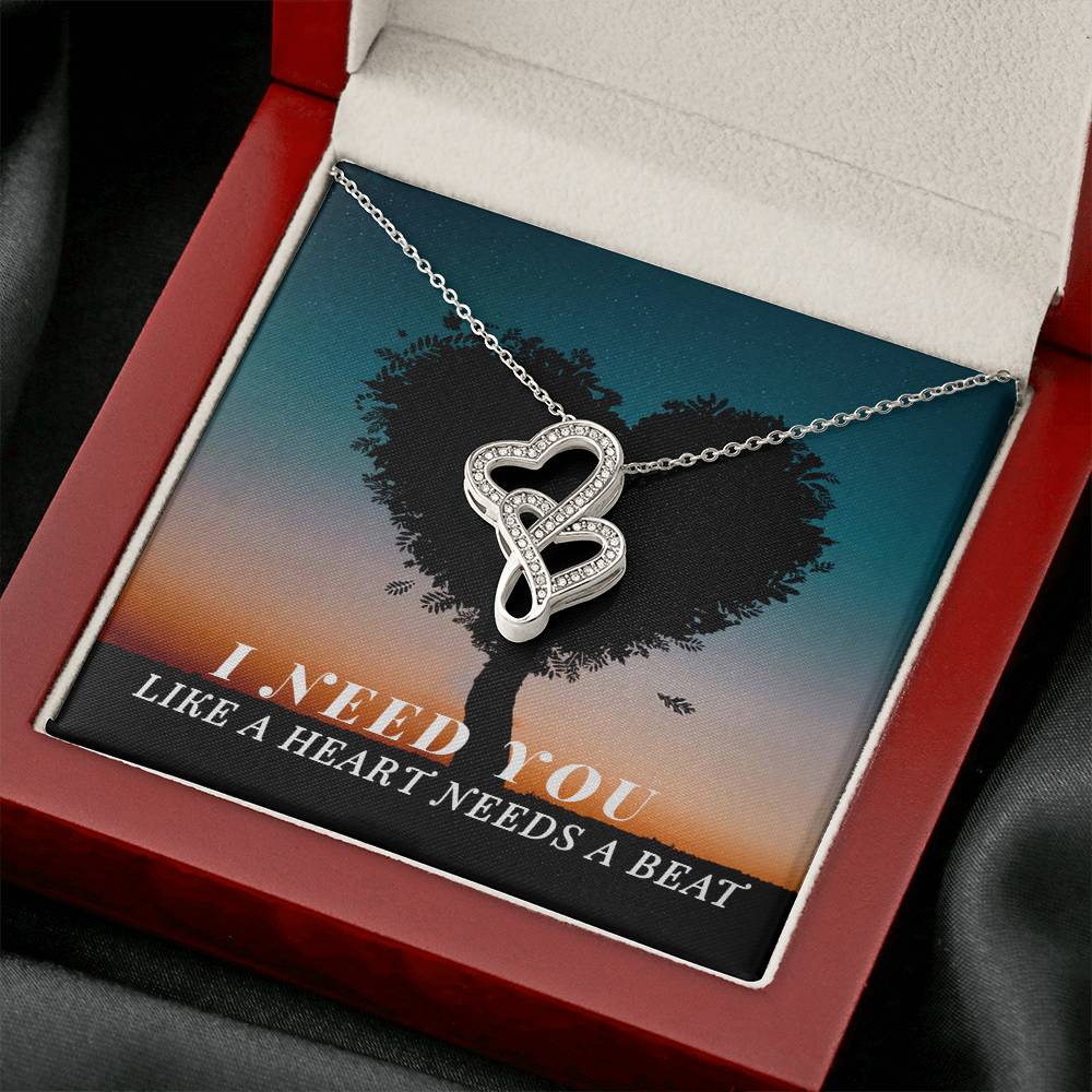 Romantic Heart to Heart Necklace Gift-[Heartfelt Family Gift]