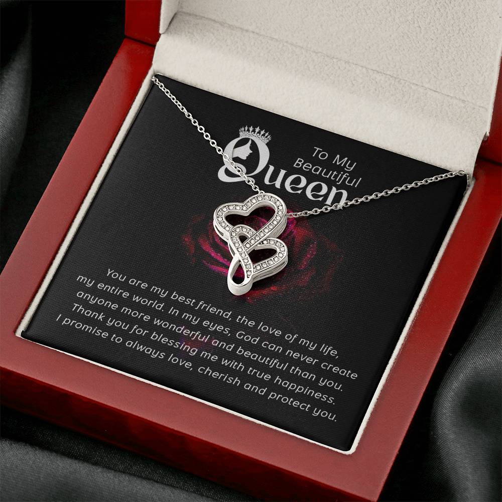 To my beautiful queene heart to heart necklace-[Heartfelt Family Gift]