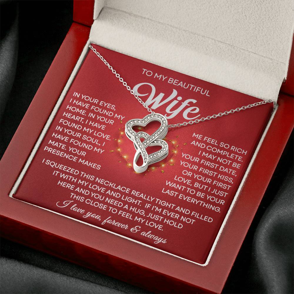 Wife Heart to Heart Necklace Gift-[Heartfelt Family Gift]