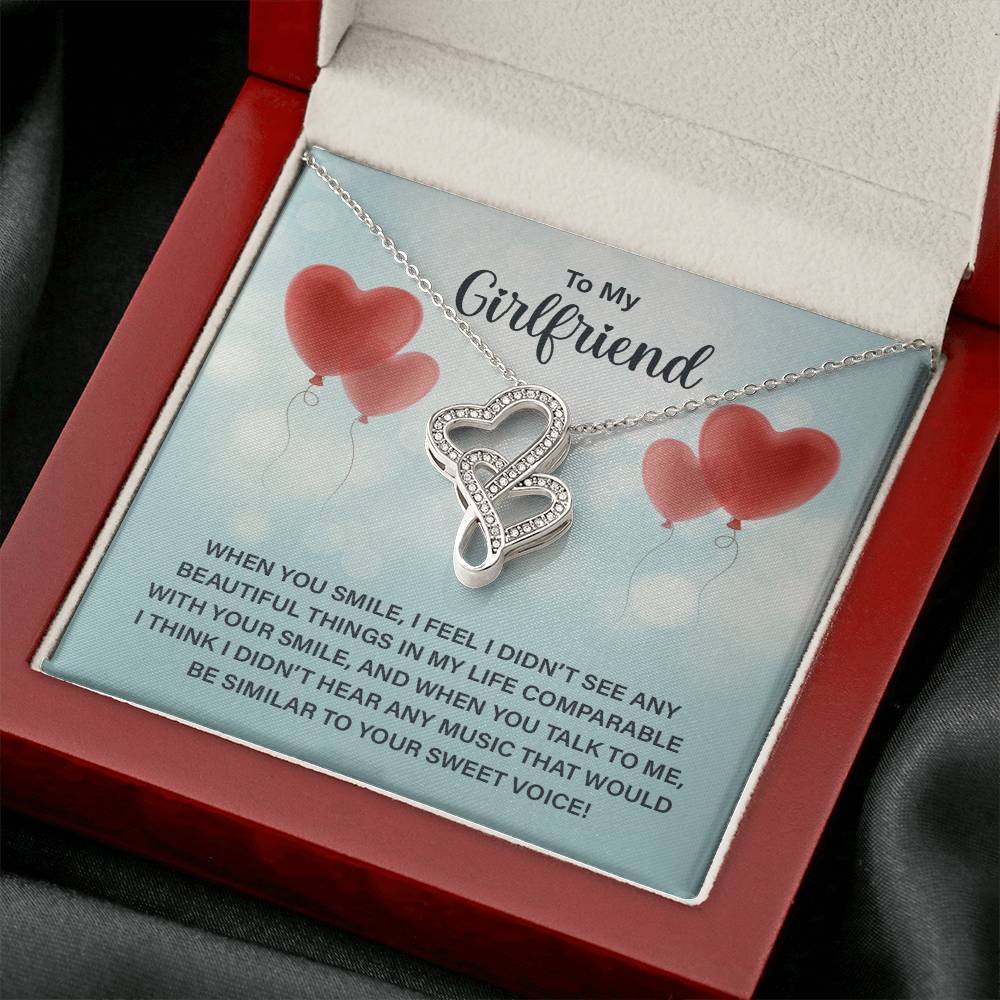 To My Girlfriend - e heart to heart necklace-[Heartfelt Family Gift]