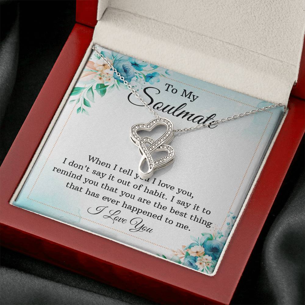 Soulmate Double Heart Necklace Gift-[Heartfelt Family Gift]
