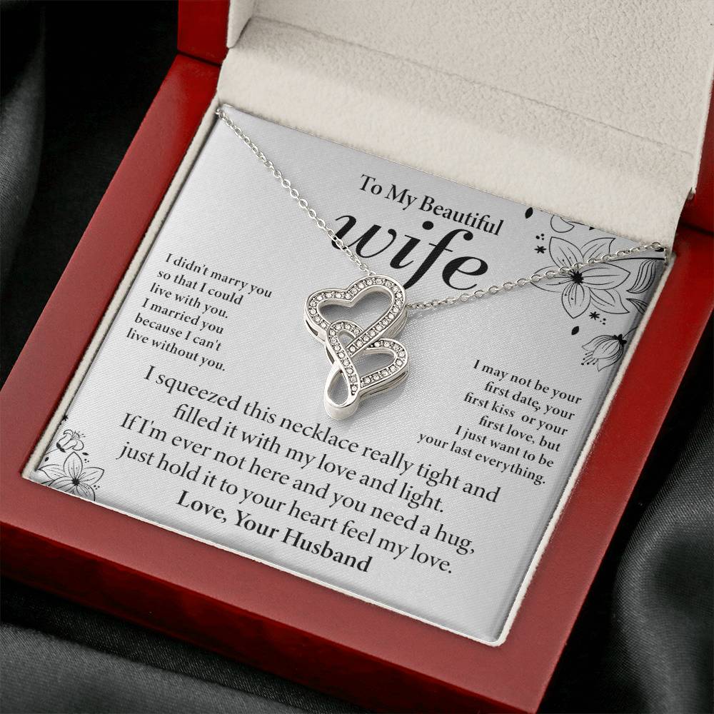 Wife Heart to Heart Necklace Gift-[Heartfelt Family Gift]