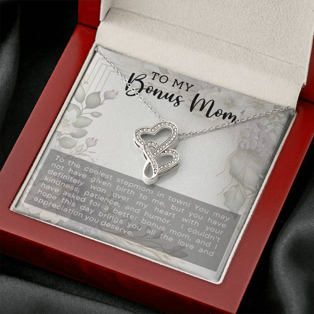 Bonus Mom Heart to Heart Necklace Gift-[Heartfelt Family Gift]