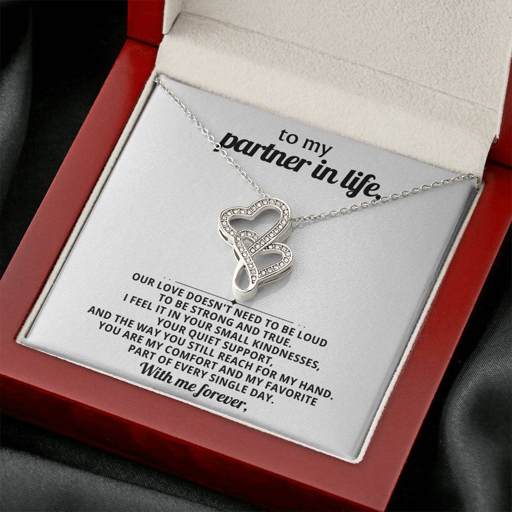 To My Partner In Life Heart To Heart Necklace Gift