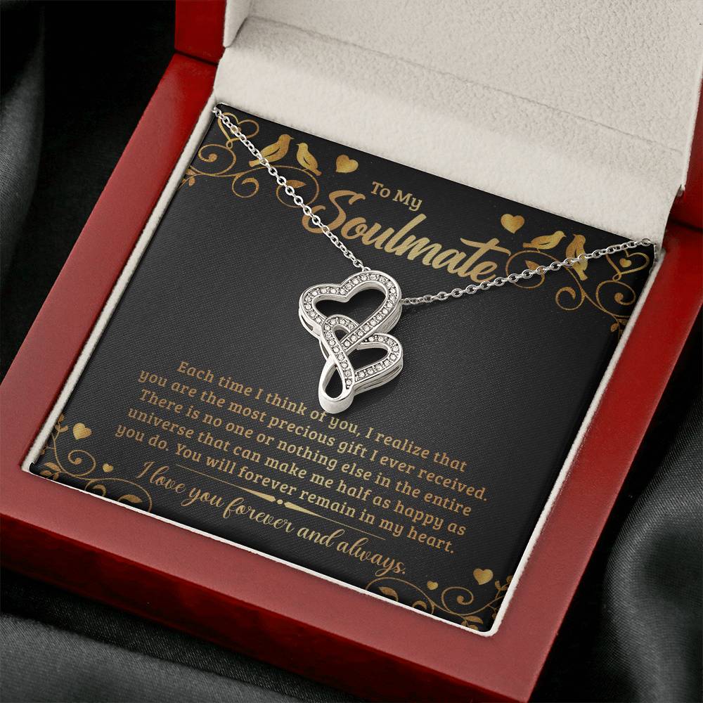 To My Soulmate - e heart to heart necklace-[Heartfelt Family Gift]