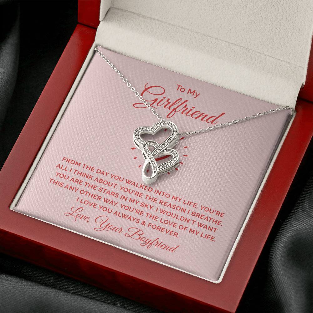 To My Girlfriend -e heart to heart necklace-[Heartfelt Family Gift]