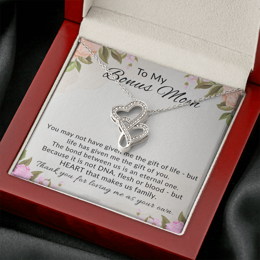 Bonus Mom Heart to Heart Necklace Gift for Stepmom