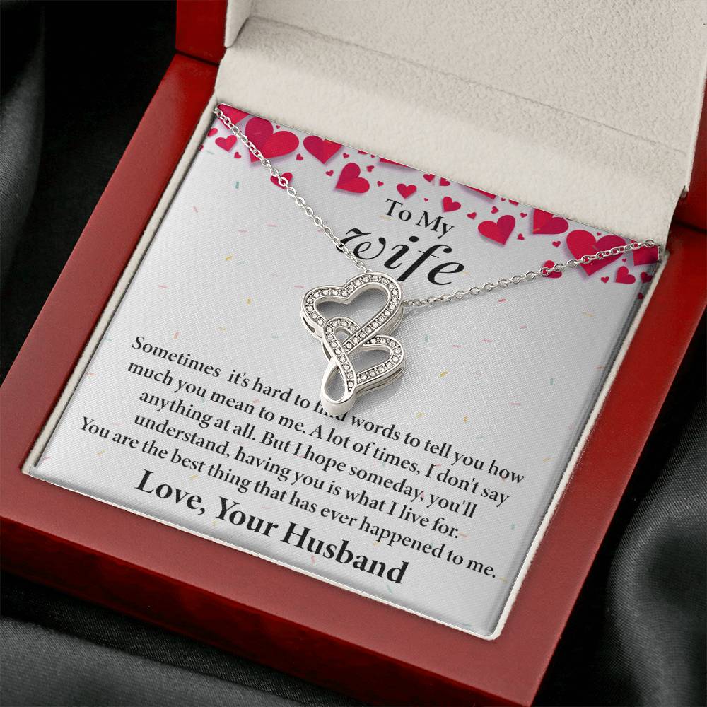 Wife Heart to Heart Necklace Gift-[Heartfelt Family Gift]
