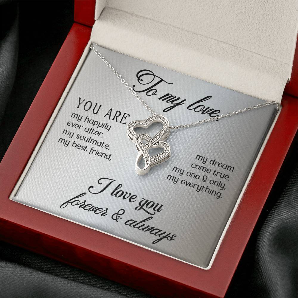 To My Love Double Heart Pendant Necklace Gift For Wife or Girlfriend-[Heartfelt Family Gift]