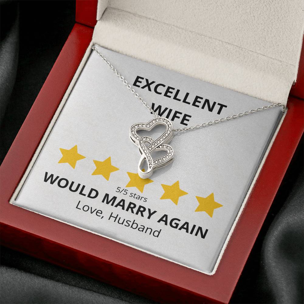 5 Star Wife - Heart to Heart Necklace Gift-[Heartfelt Family Gift]