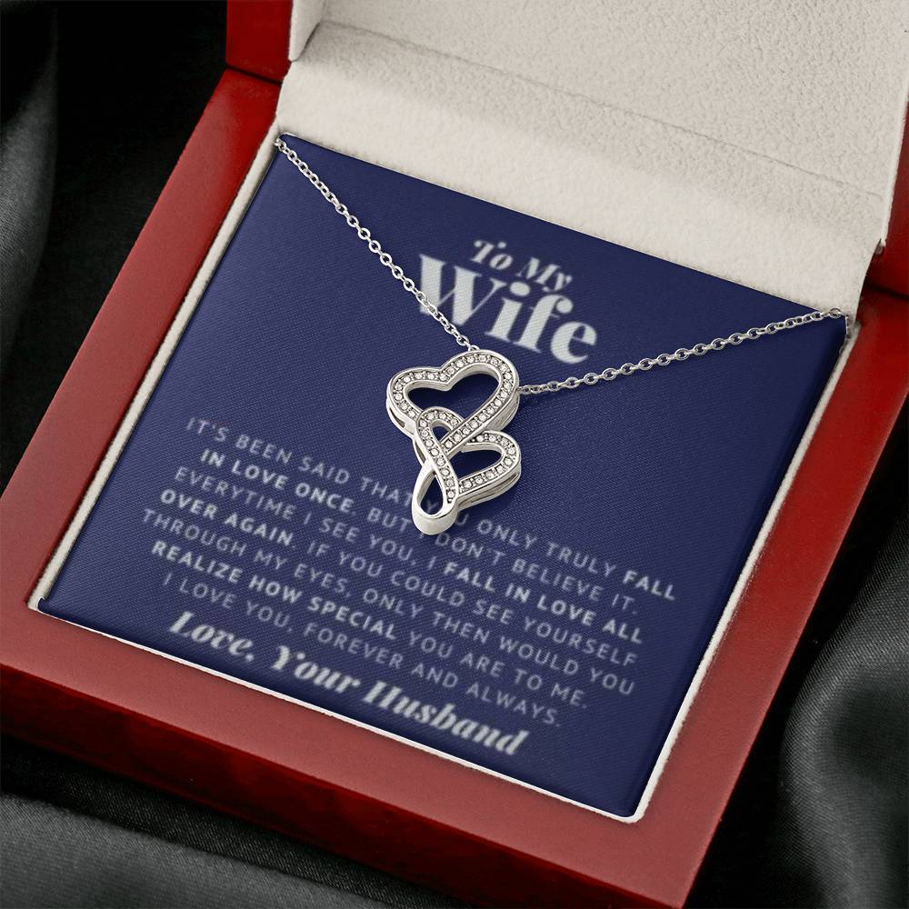 Wife Heart to Heart Necklace Gift-[Heartfelt Family Gift]