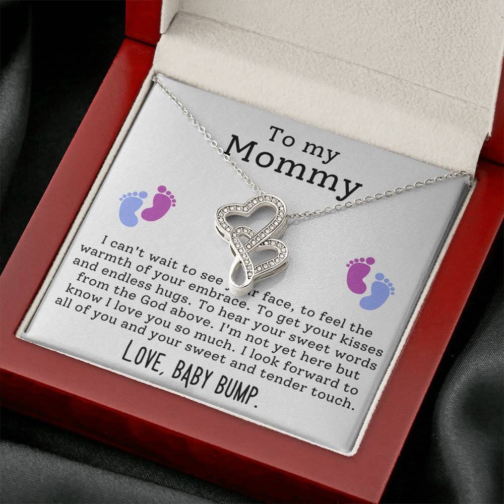 To My Mommy from Baby Bump Heart to Heart Necklace-[Heartfelt Family Gift]