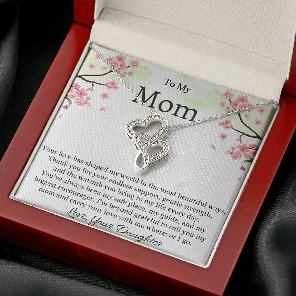 To My Mom Heart to Heart Necklace Gift