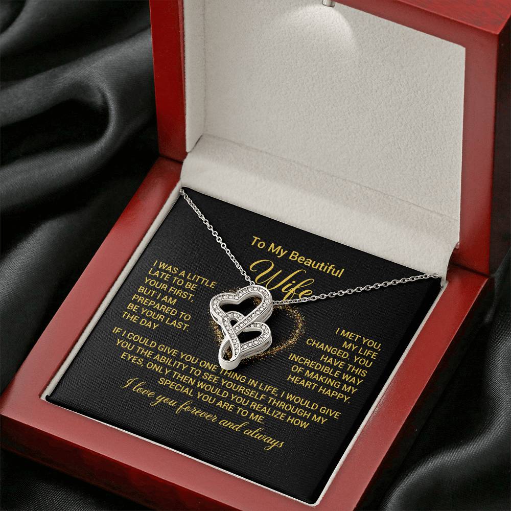 Gift for Wife  - Forever and Always - Heart to Heart Necklace-[Heartfelt Family Gift]