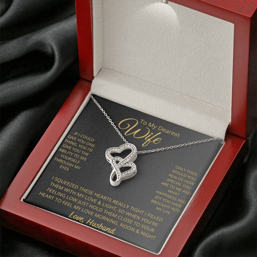 Wife Heart to Heart Necklace Gift-[Heartfelt Family Gift]