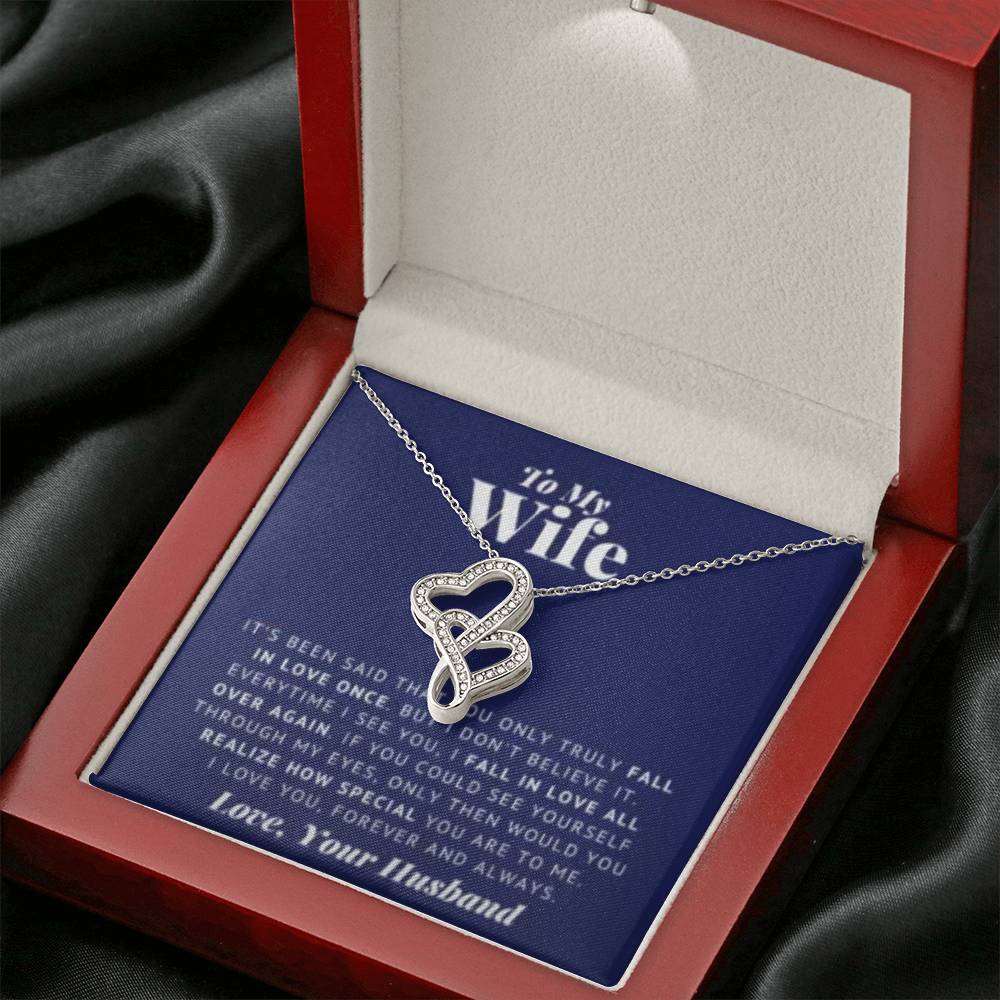 Wife Heart to Heart Necklace Gift-[Heartfelt Family Gift]