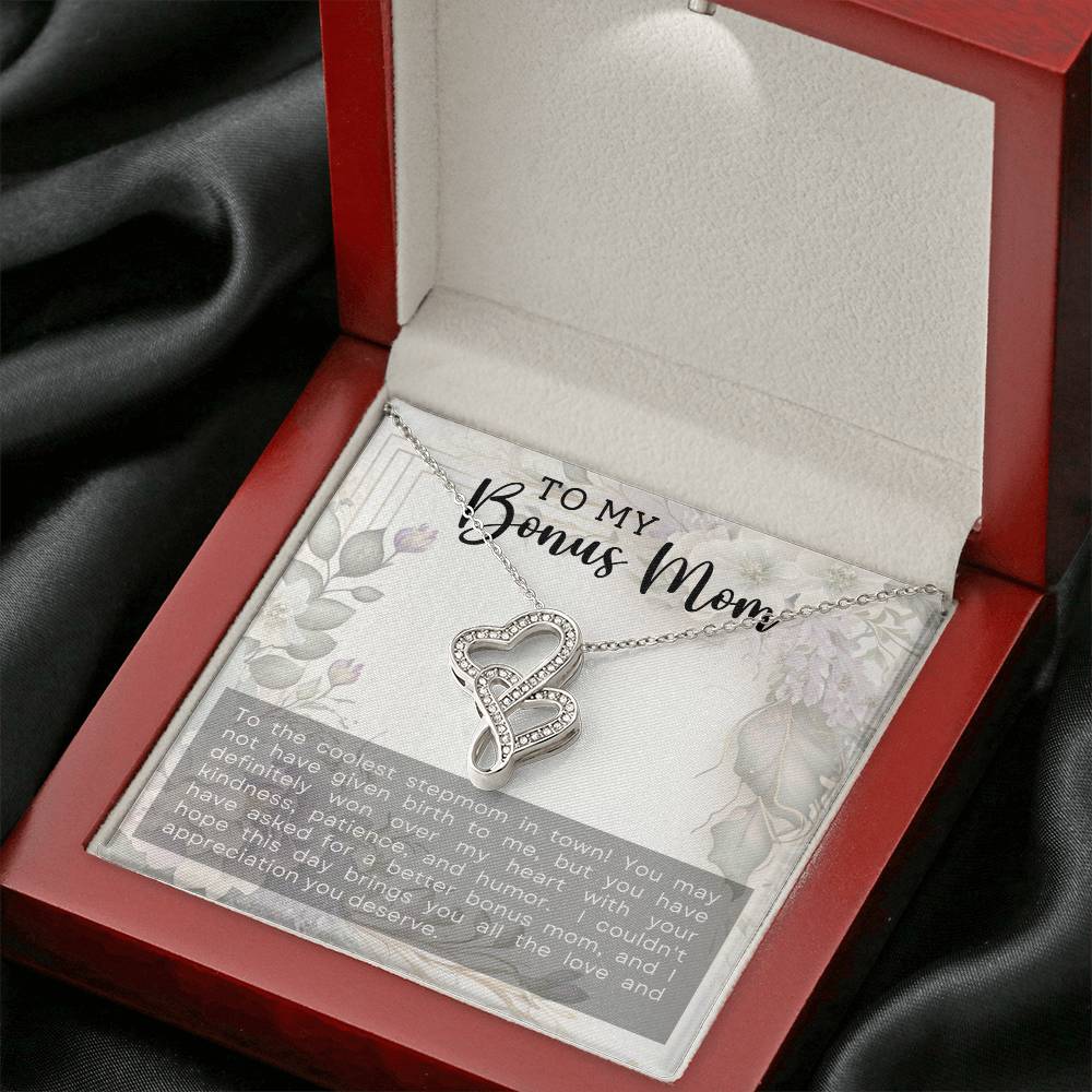 Bonus Mom Heart to Heart Necklace Gift-[Heartfelt Family Gift]