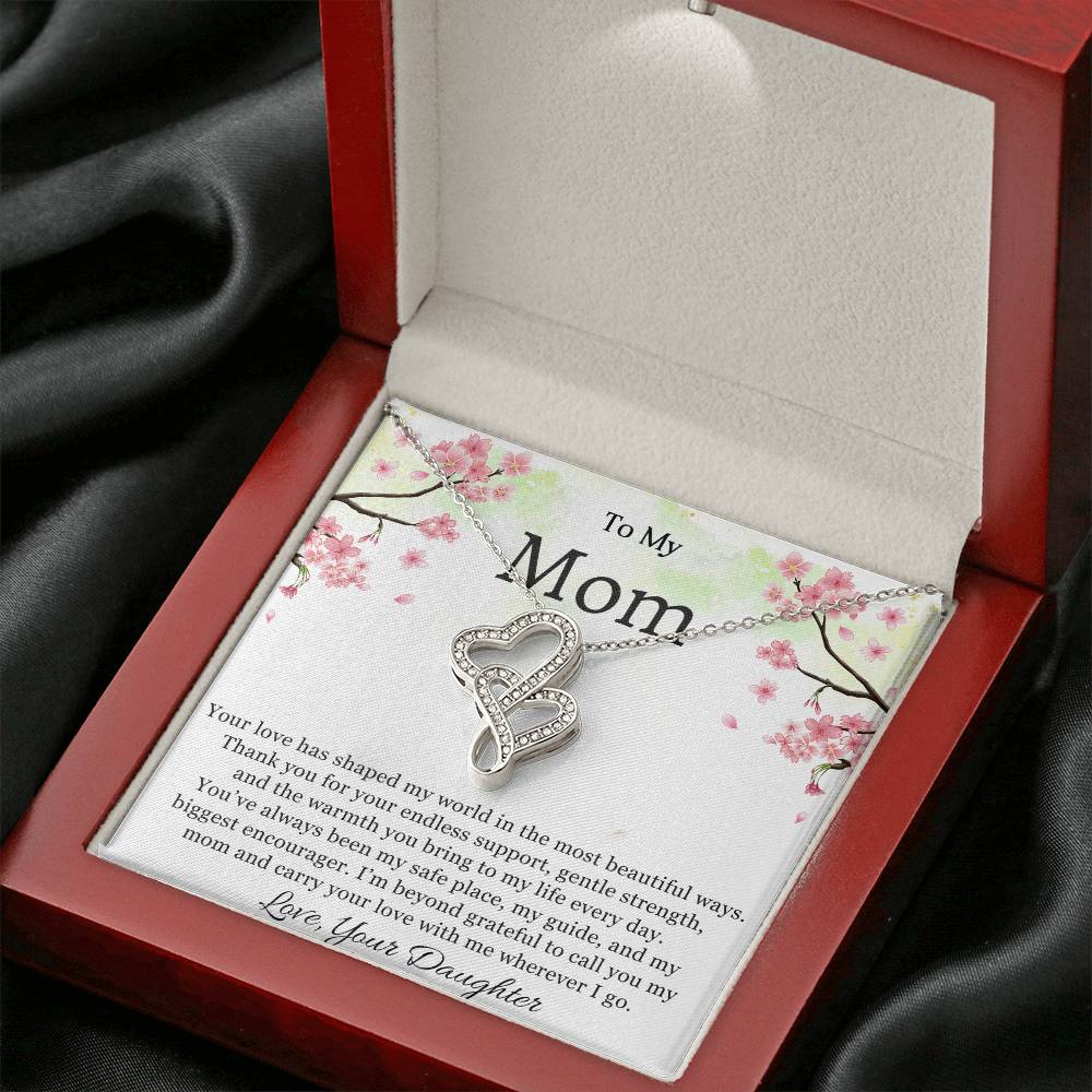 To My Mom Heart to Heart Necklace Gift