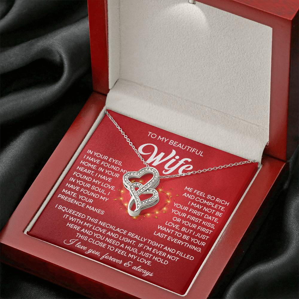 Wife Heart to Heart Necklace Gift-[Heartfelt Family Gift]