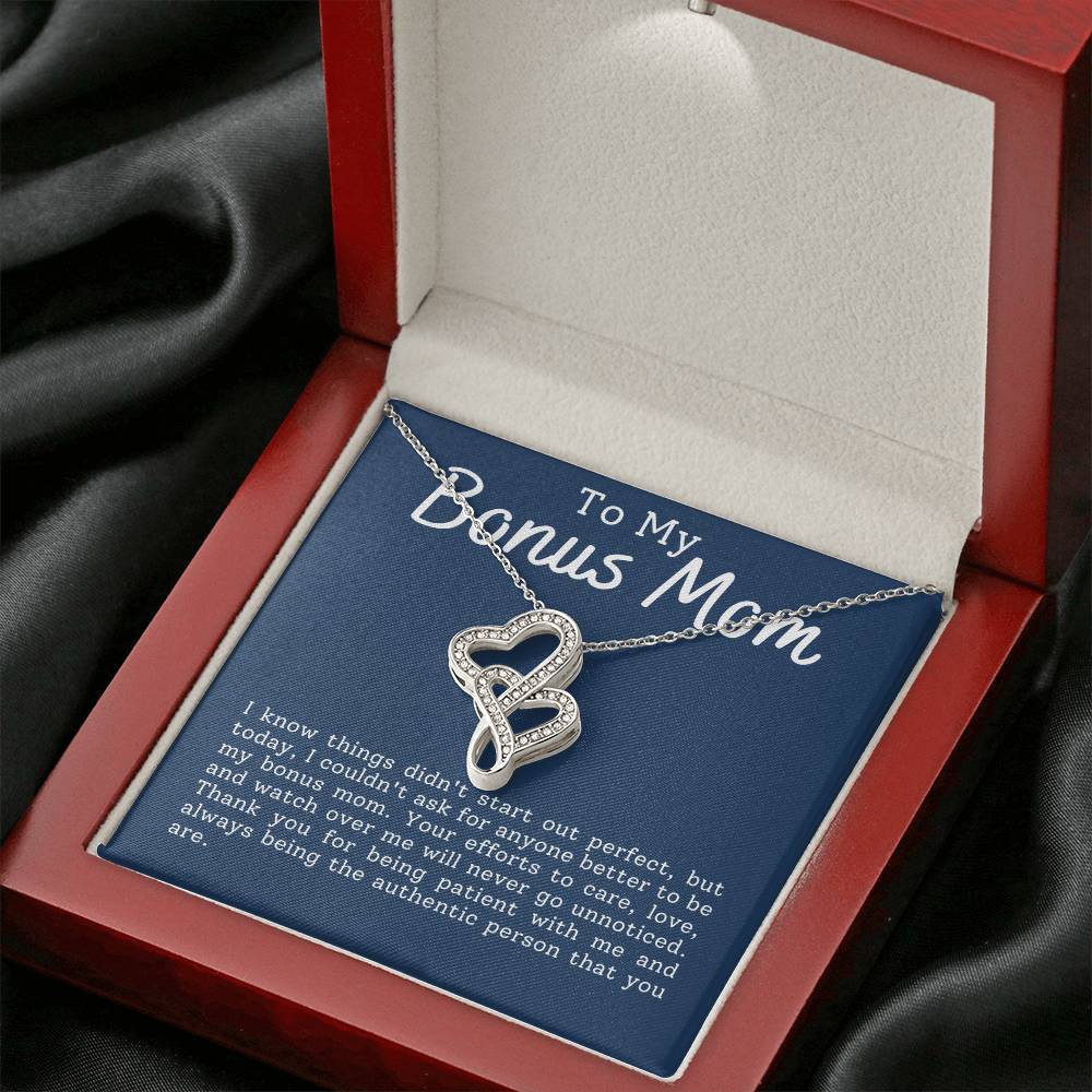 Bonus Mom Heart to Heart Necklace Gift-[Heartfelt Family Gift]