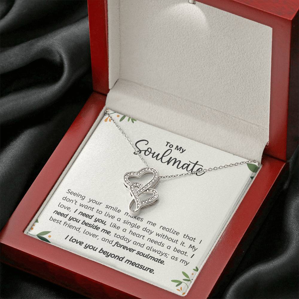 Soulmate Heart to Heart Necklace Gift-[Heartfelt Family Gift]