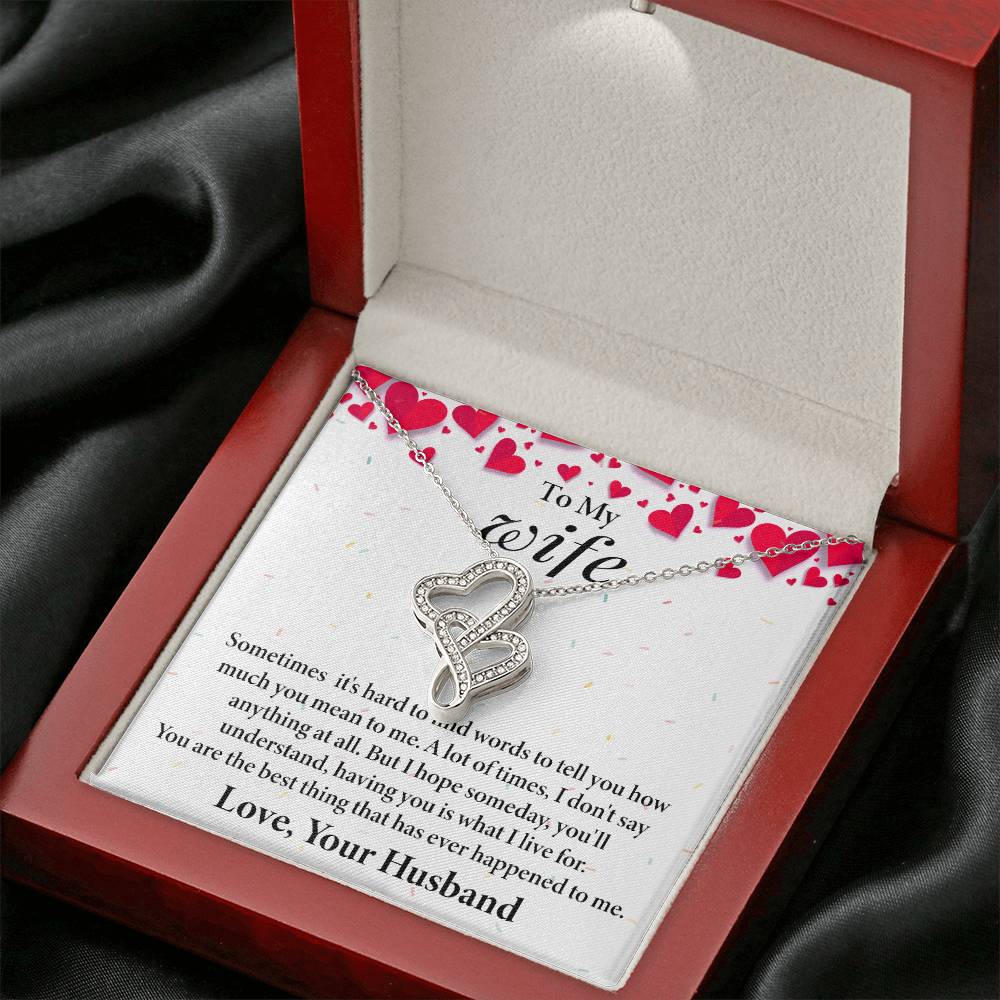 Wife Heart to Heart Necklace Gift-[Heartfelt Family Gift]