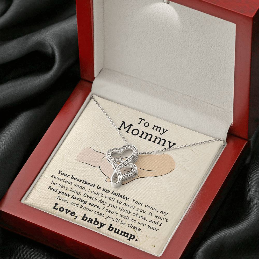 To My Mommy from Baby Bump Heart to Heart Necklace Gift-[Heartfelt Family Gift]