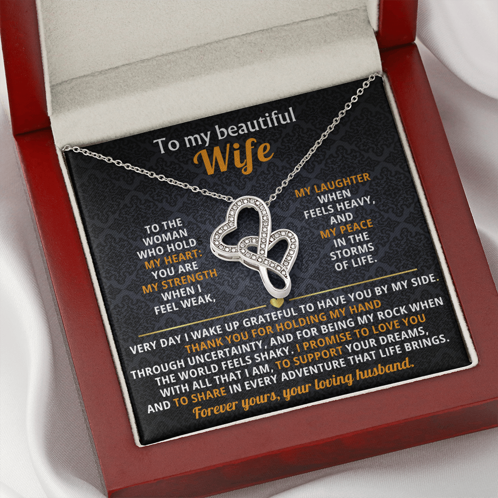 To My Wife Heart to Heart Necklace Gift
