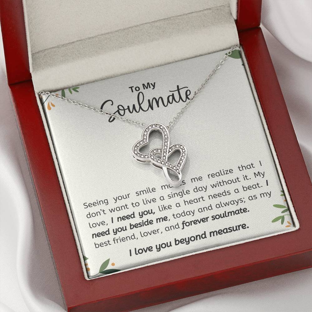 Soulmate Heart to Heart Necklace Gift-[Heartfelt Family Gift]