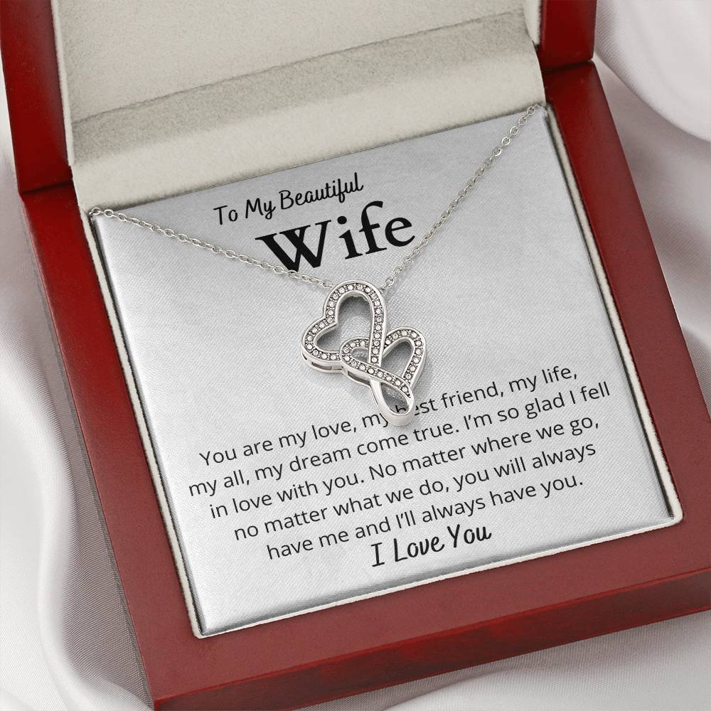 Wife Heart to Heart Necklace Gift-[Heartfelt Family Gift]