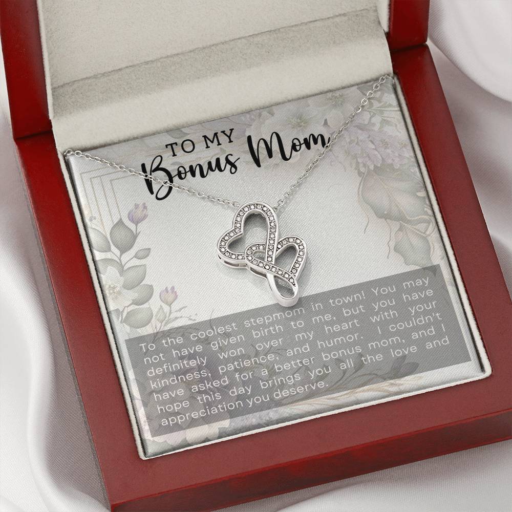 Bonus Mom Heart to Heart Necklace Gift-[Heartfelt Family Gift]